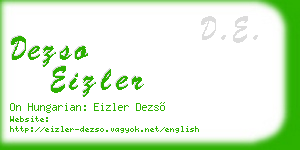 dezso eizler business card