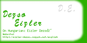 dezso eizler business card